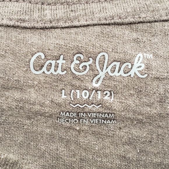 Gray Cat & Jack Long Sleeve Tee with Gold Design - Picture 3 of 3